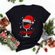 thumbnail image 3 of Gibobby Camiseta Navideña De La Mujer Camiseta de manga corta con cuello redondo y estampado de Navidad para mujer(Negro,XG), 3 of 5