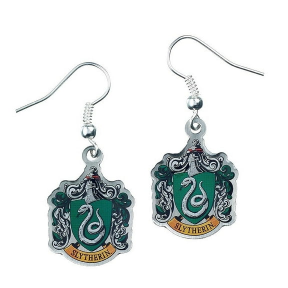 Harry Potter Slytherin Crest Silver Plated Earrings