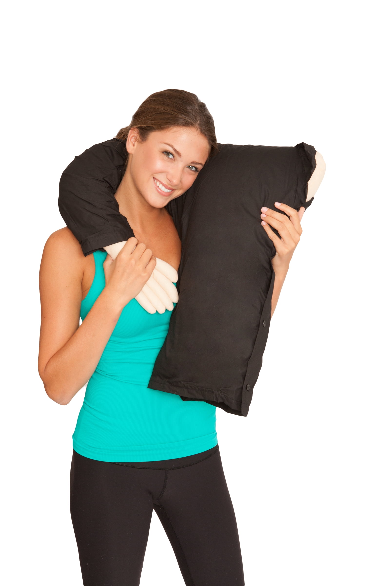 Living Healthy Products BFPB-003-BLK Boyfriend Body Pillow in Black and White