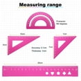 thumbnail image 2 of Uxcell 4pcs Triangular Ruler Set 20mm Aluminum Ruler Geometric Protractor Triangle Ruler Engineering Scale Pink, 2 of 6