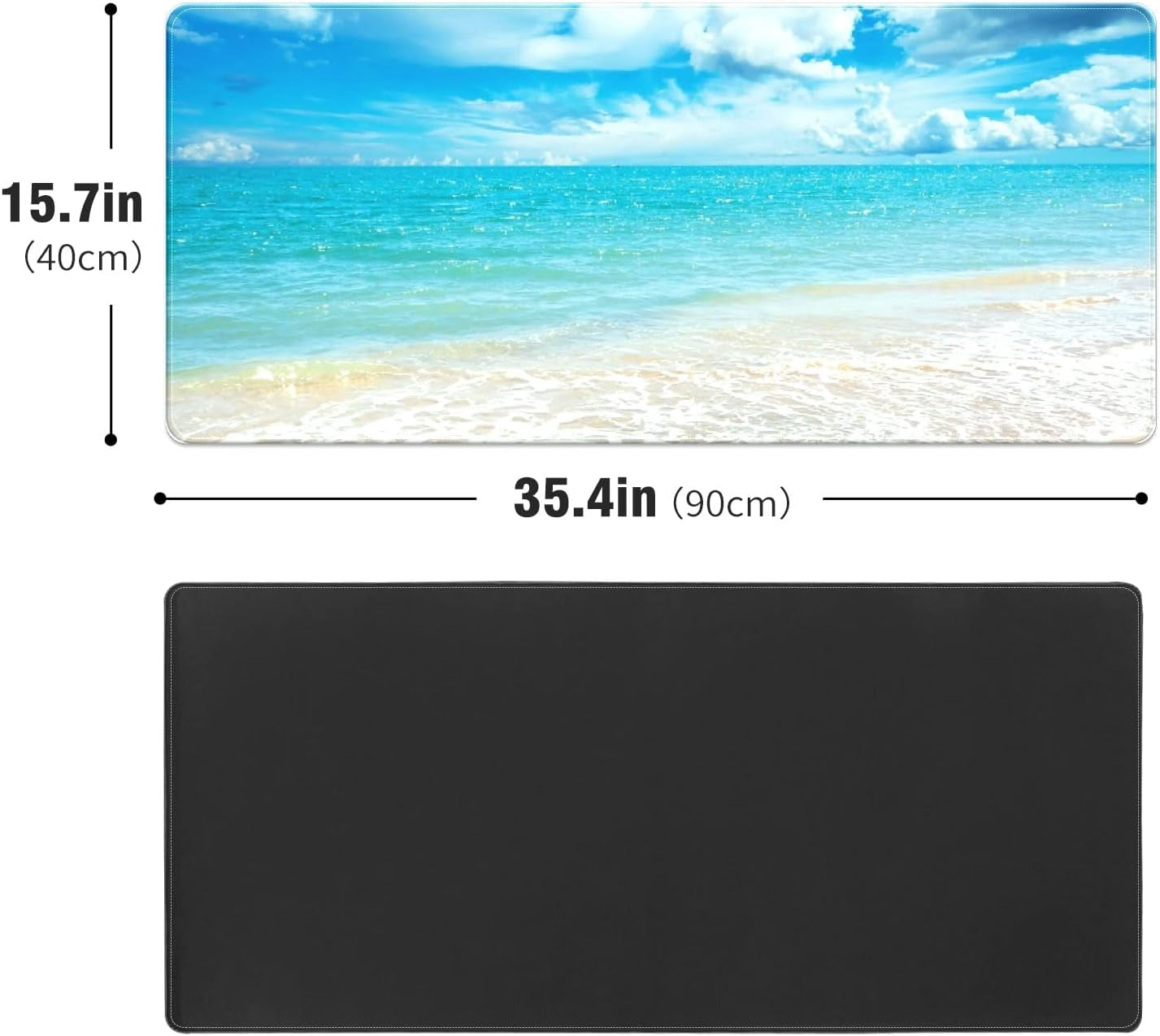 Beach Clouds Sky Desk Mat, Desk Accessory, Cute Workspace, Trendy Workspace, Trendy, 35.4x15.7in Large Gaming Mouse Pad, Cute Desk Topper, Pretty Desk Pad