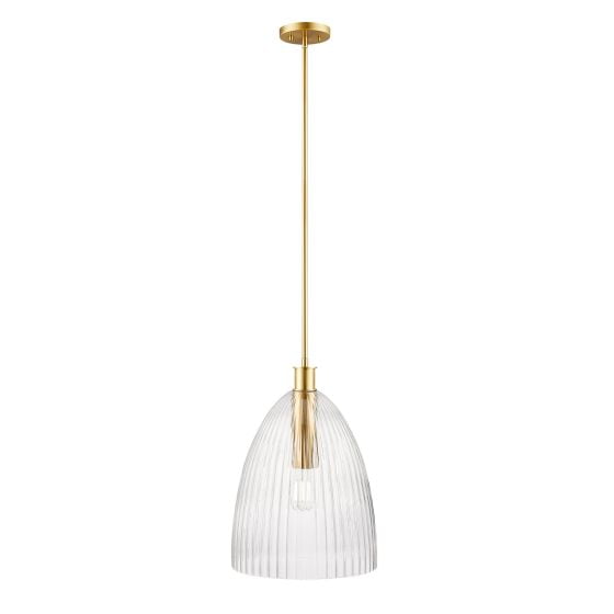 Meridian M7052NB 1-Light Pendant in Natural Brass
