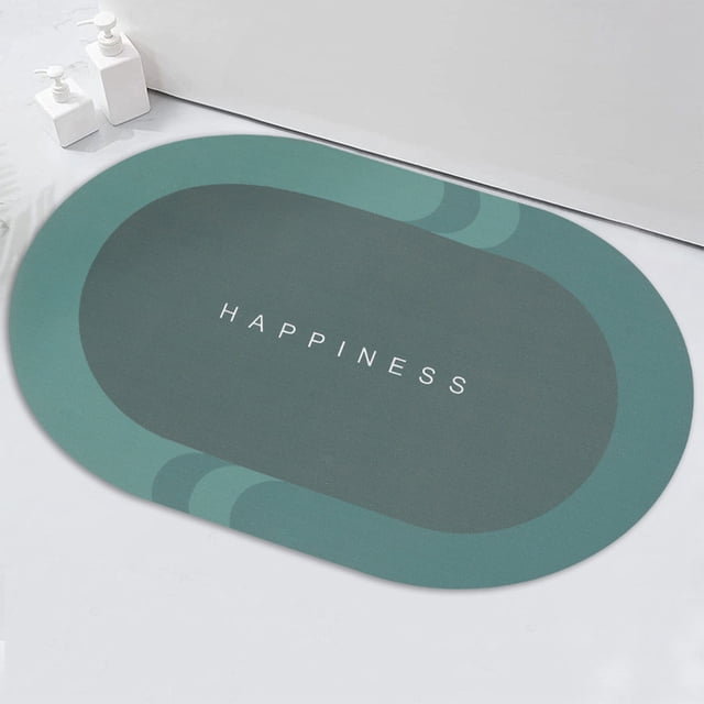 Fridja Summer Clearance Bath Mats for Shower, Super Absorbent Non Slip Bathroom Rug, Quick Dry Imitation Diatomite Bathroom Rug, Washable Shower Floor Bath Mat Rug for Bathtub, 23.62" x 15.74", Green