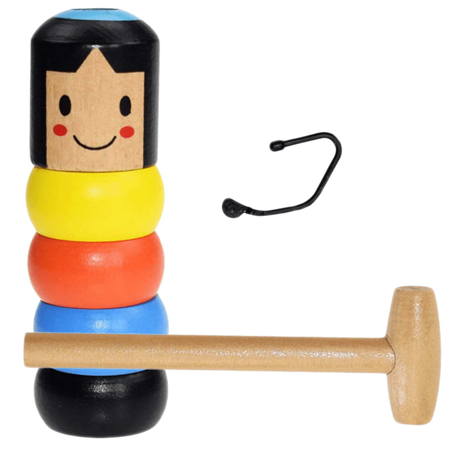 UNBREAKABLE WOODEN MAN MAGIC TOY SMALL WOODEN TOY XMAS PARTY GIFTS KIDS 