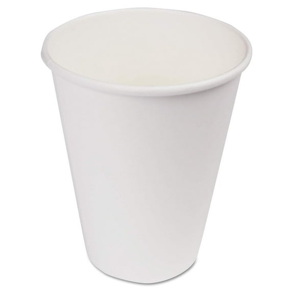 WHT12HCUP Paper Hot Cups, 12 oz, White, 1000/Carton