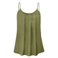 thumbnail image 4 of Tank Tops for Women under $5 Sleeveless Rond-neck Solid Color Vest Suspenders Tops Green S, 4 of 4