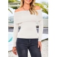 thumbnail image 4 of Suéter PRETTYGARDEN Mujer Hombros Descubiertos Manga Larga Blanco XL, 4 of 8