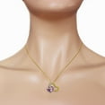 thumbnail image 3 of Galaxy Gold 14K Solid Yellow Gold 20" Heart Necklace with Natural Diamonds and Amethyst, 14"-24" Sizes, February Birthstone, Symbol of Serenity, 3 of 3
