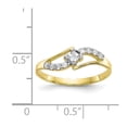 thumbnail image 3 of Solid 10k Yellow Gold CZ Cubic Zirconia Ring Band Size 6, 3 of 6