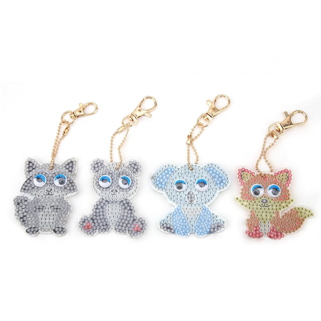 Key Chain,Cartoon Animal Key Chain Resin Diamond Drill Diamond Painting Key Chain Crafted with Care