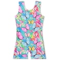thumbnail image 5 of Weebloom Girls Leotard Gymnastics Outfit Kids Toddler Baby Print Spring Summer Sleeveless Romper Dance Performance Jumpsuit Exercise Clothes Purple 2-3 Years, 5 of 9