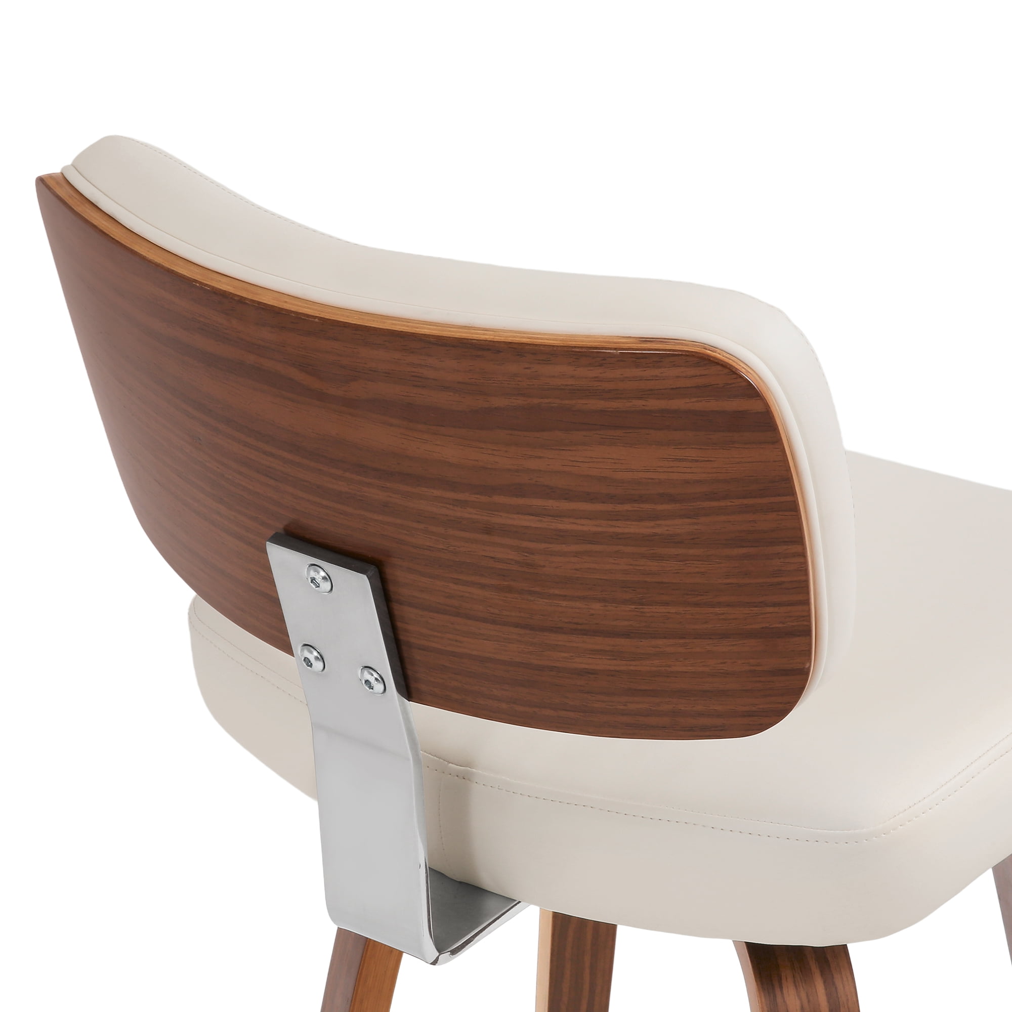 Dycanpo 26"H Counter Height Bar Stool Set of 3 with Back PU Leather for Home Kitchen, White