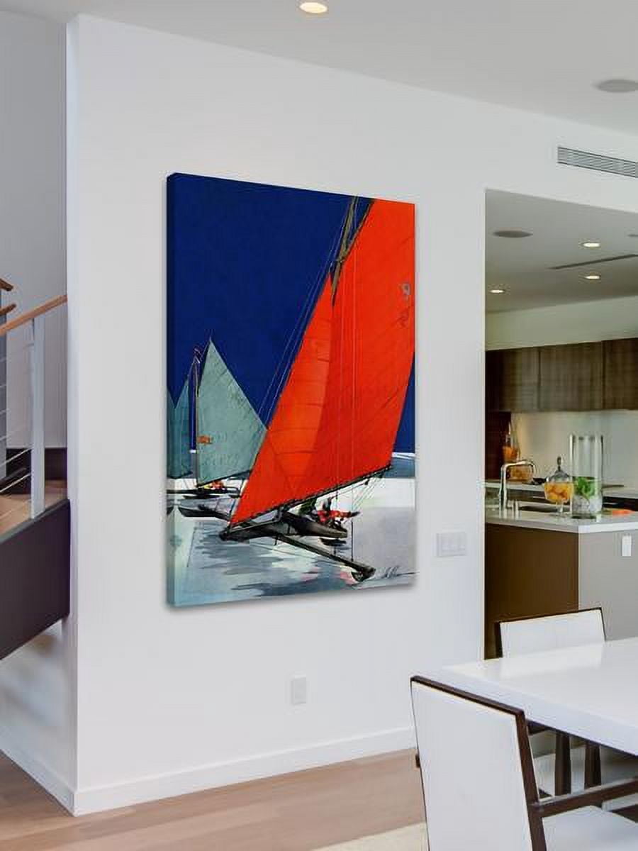 "Red Sail" Painting Print on Wrapped Canvas