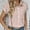 Pink, variant on Dasayo Black Womens Tops Cropped Business Casual Cap Sleeve Collared Striped Button-up Shirts Camisoles for Women M