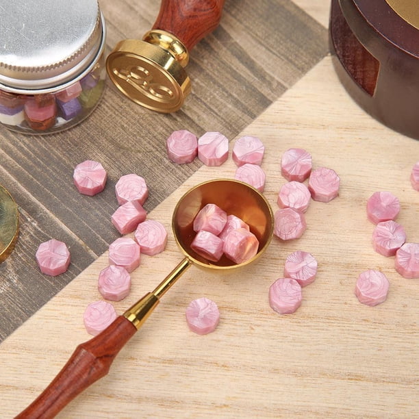 Cuadros Decorativos 100 Uds. Vintage octágono sello de cera tableta píldora cuenta boda sobre (A)