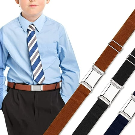 Kids Elastic Adjustable Belts for Girls Easy Buckle Invisible Flat Buckle  Stretchy Belt for Kids Boys Girls