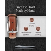 Genuine Leather Dress Belts For Men - Mens Belt For Suits, Jeans, Uniform With Single Prong Buckle - Designed in the USA