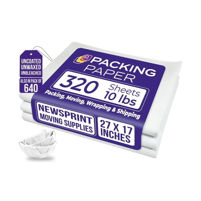 Papel de embalaje, papeles morados, blanco, 320 hojas, 45-48 g/m²