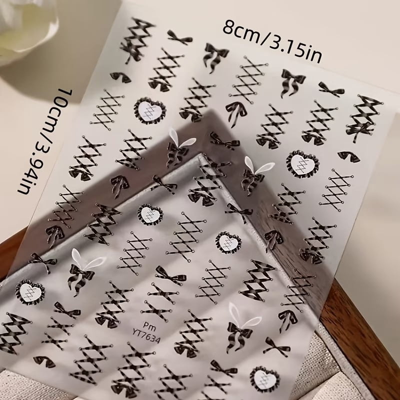 1 Sheet Bunny Ear Bow Nail Art Stickers - Cute & Glossy Nail Decorations for Women