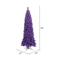 thumbnail image 2 of Vickerman 4.5' Flocked Purple Slim Fir  Artificial Christmas Tree, Purple Dura-lit LED Lights, 2 of 2