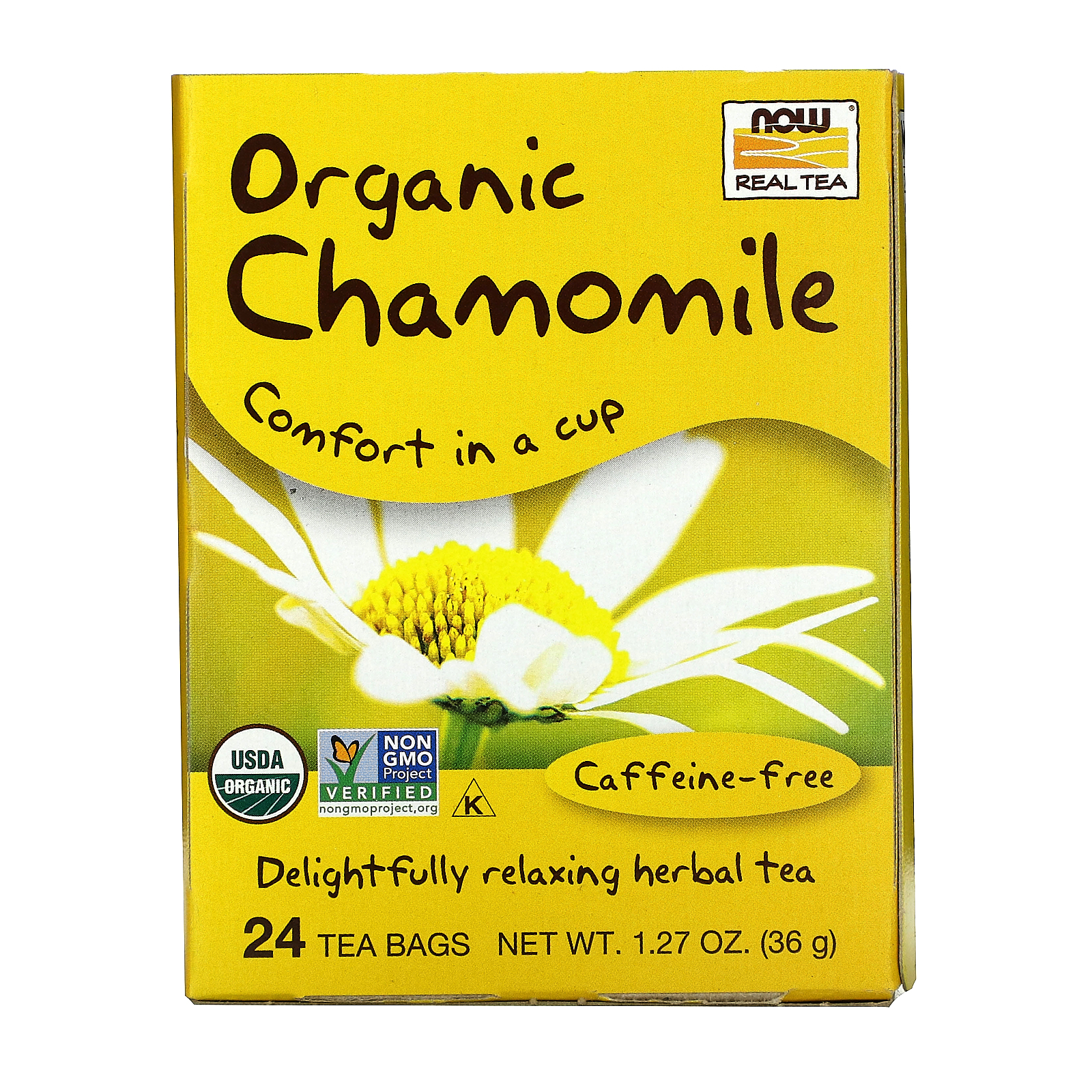 NOW Foods Organic Chamomile Herbal Tea Bags, 24 Ct