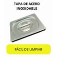 thumbnail image 4 of Paquete De 4 Tapas Para Inserto 1/6 Alto 16 De Acero Inoxidable, 4 of 5