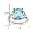 thumbnail image 2 of FB Jewels Sterling Silver Rhodium Checker-Cut Light Swiss Blue Topaz Ring, 2 of 2