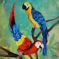 thumbnail image 2 of Medley, Elizabeth 15x15 Black Ornate Wood Framed with Double Matting Museum Art Print Titled - Tropical Birds in Love II, 2 of 4