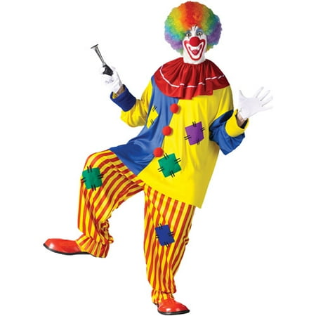 Adult Polka Dots Clown Costume - Big Top Clown Adult Halloween Costume, Size: Up to 200 lbs - One Size