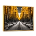 thumbnail image 2 of Designart "Yellow Forest Journey A Scenic Road V" Landscapes Floater Framed Wall Art Print, 2 of 7