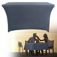 thumbnail image 1 of AKEGAMN Spandex Table Cover For 6 Foot Rectangle Tables 6 Pack Tablecloth Elastic 6ft Folding Tablecloths For Vendor Booth Display Banquet Buffet Event Craft Easy Wash & : Both machine washing and h, 1 of 7