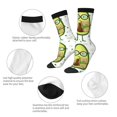 thumbnail image 3 of Picia Avocado with Glasses Print Athletic Socks for Men & Women – Cushioned Moisture-Wicking Crew Socks for Sports, Running, and Training, Soft & Breathable Size 5-11, 3 of 6