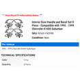 thumbnail image 2 of Interior Door Handle and Bezel Set 8 Piece - Compatible with 1995 - 1999 Chevy K1500 Suburban 1996 1997 1998, 2 of 2