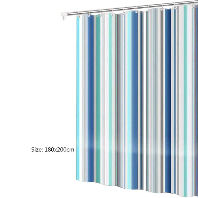 Cortina de ducha impermeable de 180x200 cm para dormitorio (rayas románticas) Hugtrwg Libre de BPA