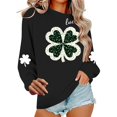 thumbnail image 7 of Mifsaly Womens St Patricks Day Sweatshirt Shamrock Graphic Long Sleeve Shirts Crewneck Heart Print Loose Dressy Casual Blouse Irish Festival Green Outfits M, 7 of 7