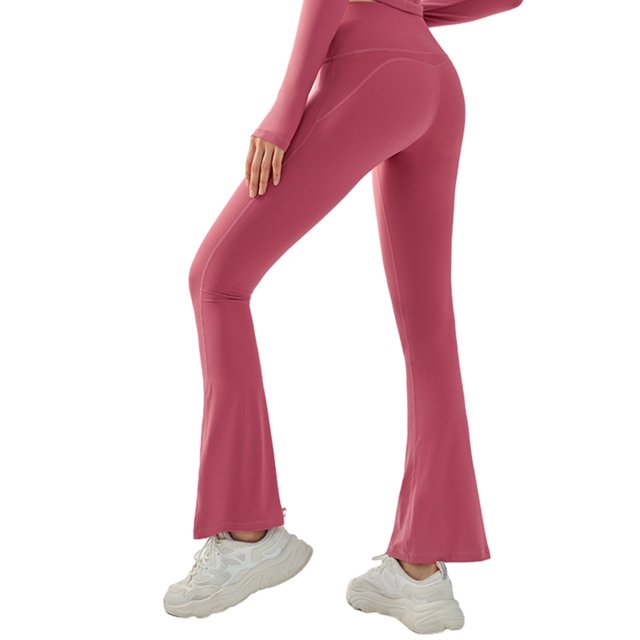 Pantalones de yoga para mujer Leggings acampanados Pantalones acampanados Leggings acampanados para mujer con control de barriga Cintura cruzada y pierna ancha