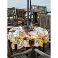 thumbnail image 2 of Outdoor Tablecloths with Umbrella Hole & Zipper, Sunflowers Dog Round Tablecloth 54 Inch, Spring Watercolor Floral Stars Grey Plaid Waterproof Table Cloth, Patio/Pool/Picnic Table Covers, 2 of 8