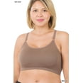 thumbnail image 2 of Zenana Women & Plus Cross Back Padded Seamless Bralette Sports Bras with Adjustable Strap, 2 of 2