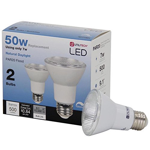 Utilitech 2Pack 7Watt (50W Equivalent) PAR20 777401 Flood Daylight