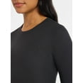 thumbnail image 3 of Avia Women's and Women's Plus Rib Seamed Long Sleeve Tee, Sizes XS-4X, 3 of 4