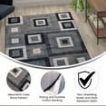 thumbnail image 6 of BizChair Geometric 6' x 9' Blue, Grey, and White Olefin Area Rug with Cotton Backing, Living Room, Bedroom, 6 of 10