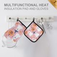 thumbnail image 4 of Yayeee Oven Mitts and Pot Holder Set of 4 Heat Resistant Kitchen Gloves Baking Hot Pad, Cartoon Halloween Ghosts, 4 of 5
