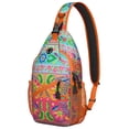 thumbnail image 1 of Retro Style Travel Sling Backpack for Women Men, Earthy Boho Small Shoulder Pack for Photography & Commuting, 1 of 4
