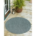 thumbnail image 5 of Unique Loom Outdoor Solid Collection Area Rug (6' 1" Round Teal/Navy Blue), 5 of 11