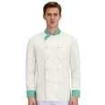 thumbnail image 2 of GrmtClth Chef Coat Men Double-Breasted Personalized Cook Shirts Long Sleeve Lightweight Chef Uniform White XL, 2 of 6
