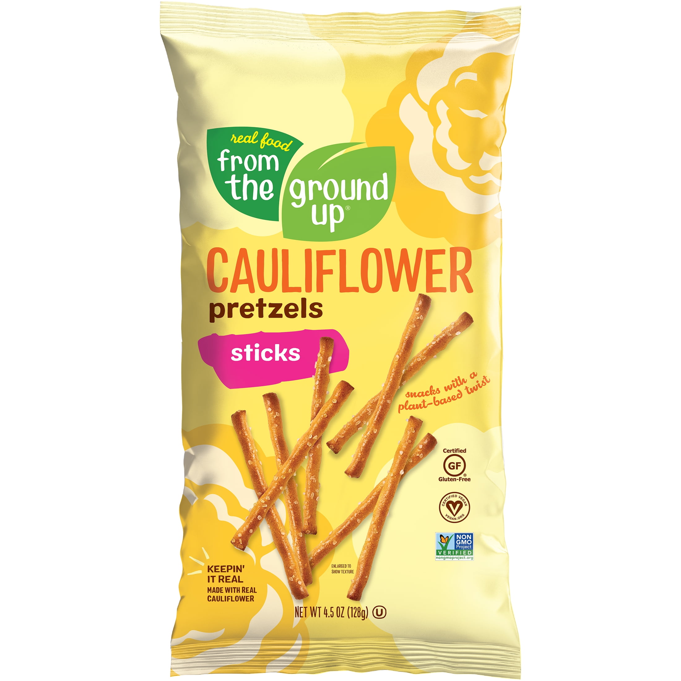 Real Food From The Ground Up Cauliflower Pretzel Sticks 4 5 Oz Walmart Com