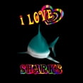 thumbnail image 3 of CafePress - I Love Sharks Women's Dark Pajamas - Women's Short Sleeve Print T-Shirt and Pants Dark Cotton Pajama Set, 3 of 7