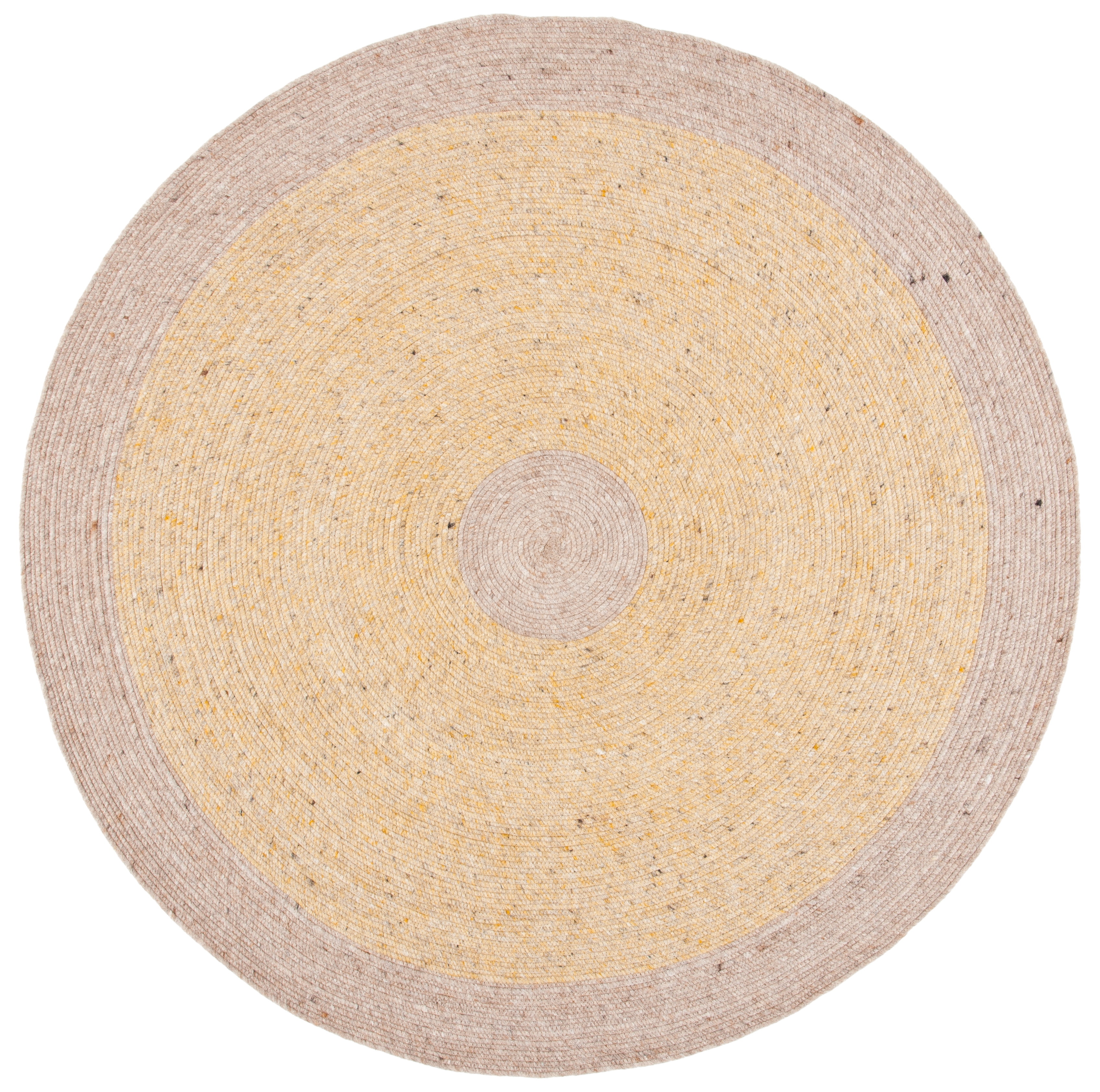 SAFAVIEH Braided Simon Bordered Reversible Area Rug, Gold/Beige, 6' x 6' Round