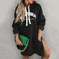 thumbnail image 3 of Women's Stylish Casual City Letter Print Pocket Hoodie Dress Long Sleeve Top Thin Womens Hoodies Pullover Women's Sweat Jacket Zip up Winter Hoodie Women Womens Casual Pullover Tops Womens Athletic, 3 of 4