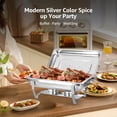 thumbnail image 5 of Jacgood Chafing Dish 5 Pack, 8QT Stainless Steel Chafing Dish Buffet Set Foldable Catering Food Warmer W Full Size Food Pan, 5 of 7